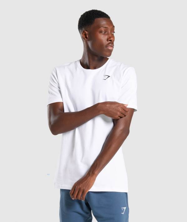 Panske Tricka Gymshark Critical Biele | SH6184390
